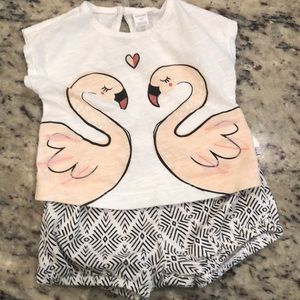 Petit lem flamingo outfit 6m